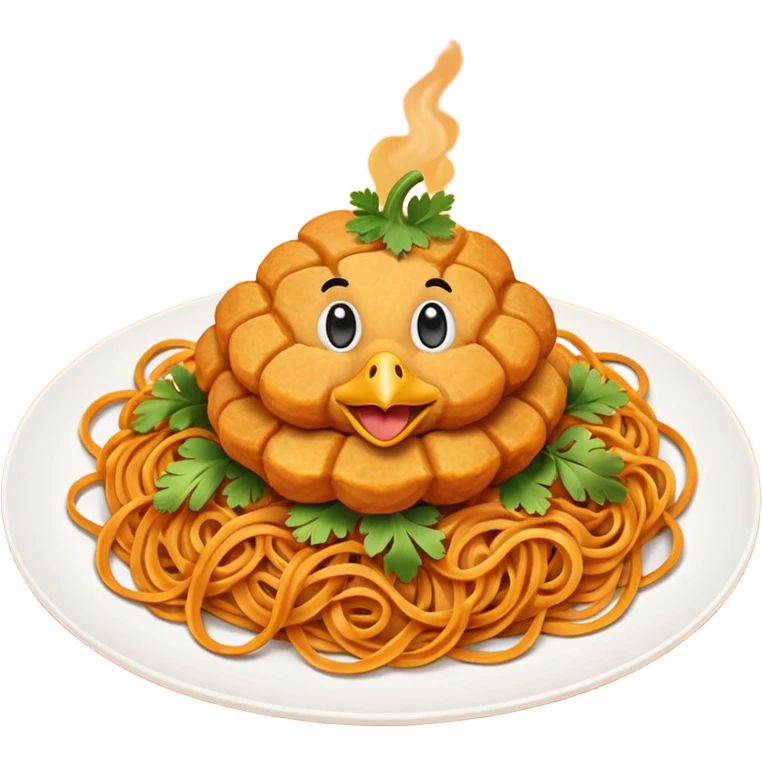 Chicken nugget pumpkin noodle emoji