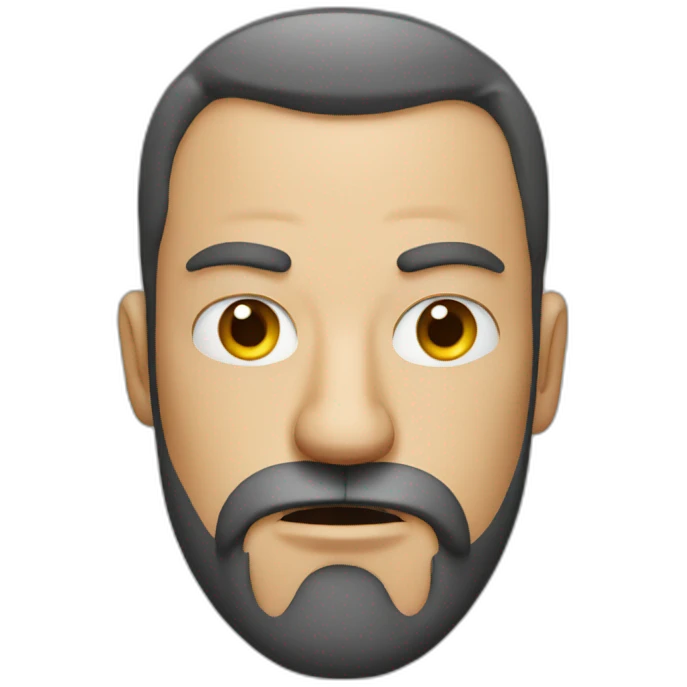 Angry guy with beard and nose strip emoji