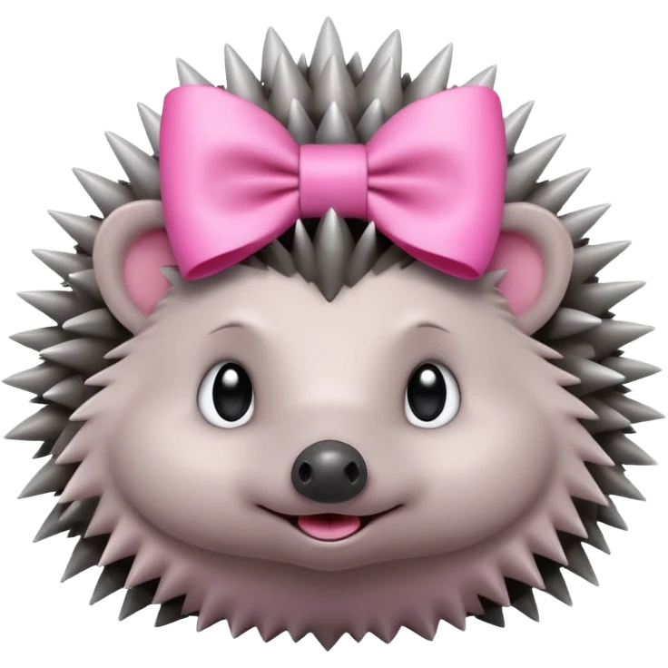 hedgehog with a pink bow emoji