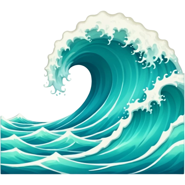 Create a highly polished, 3D game UI–style illustration of a  SEA WAVE emoji