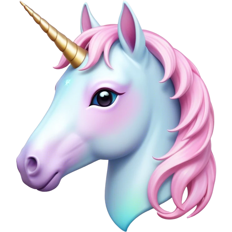 Cinematic Noble Unicorn Pony Portrait Emoji, Poised and graceful, with a delicate, miniature equine build adorned with a soft, pastel color, a tiny, shimmering horn and a silky mane that hints at magical charm, Simplified yet sharp and sophisticated features, highly detailed, glowing with a soft, enchanted glow, high shine, intelligent and spirited, stylized with an air of fairy-tale elegance, focused and poised, soft glowing outline, capturing the essence of a watchful and confident unicorn pony that appears ready to trot out of the screen with graceful magic! emoji