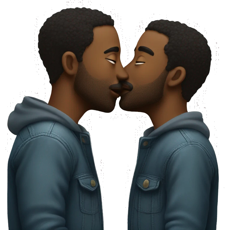 2 guys kissing emoji