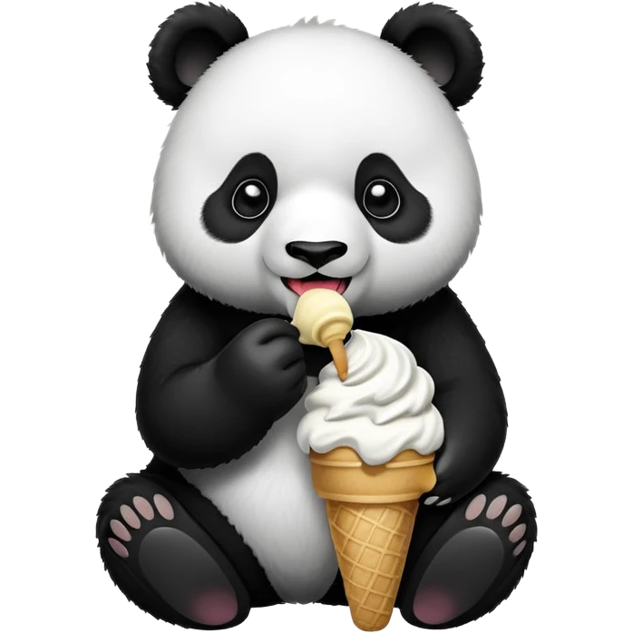 Panda eating ice cream emoji