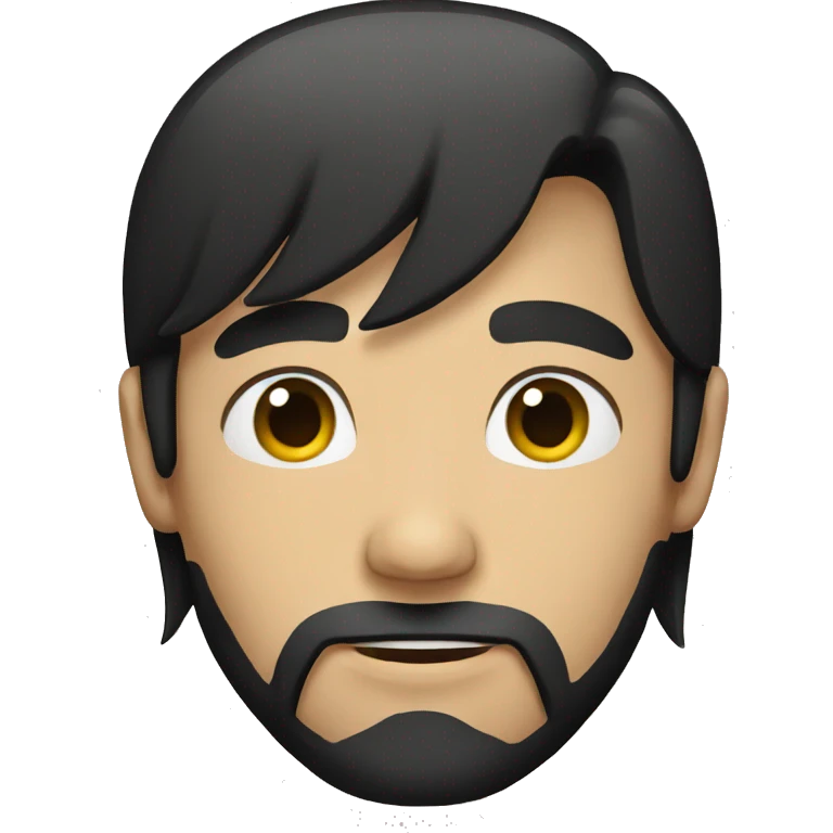 Male long black Hair emoji