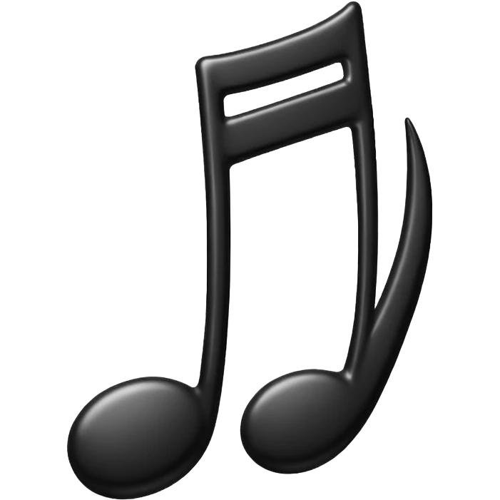 black simple music note re emoji