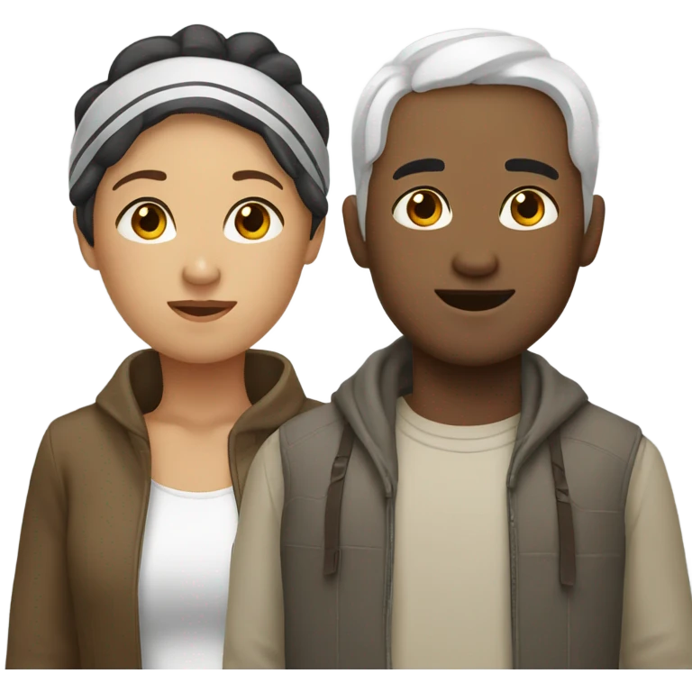 asian and white and indian friends emoji