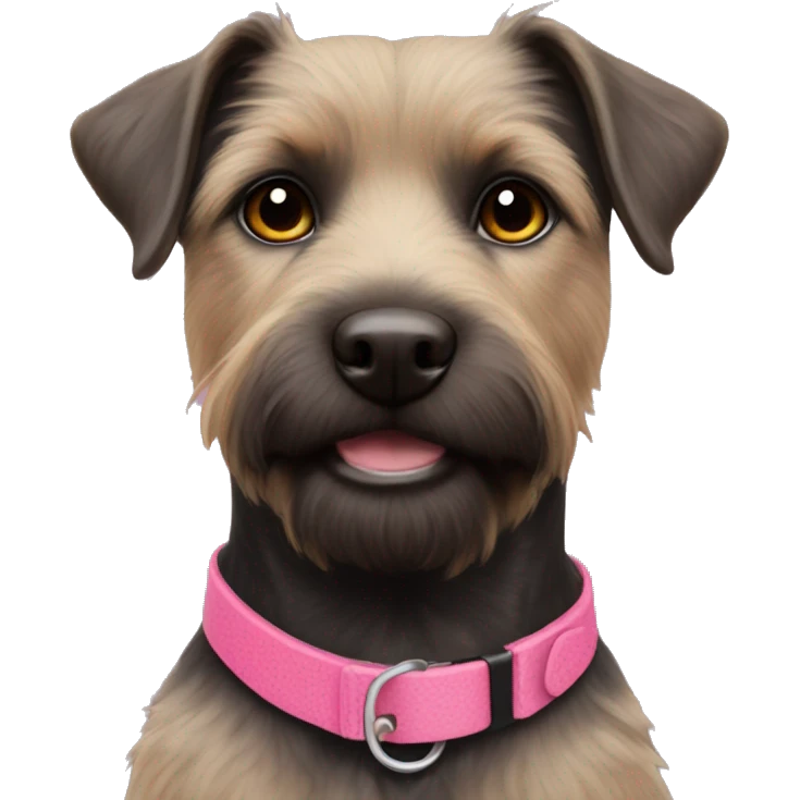 Patterdale with pink collar emoji