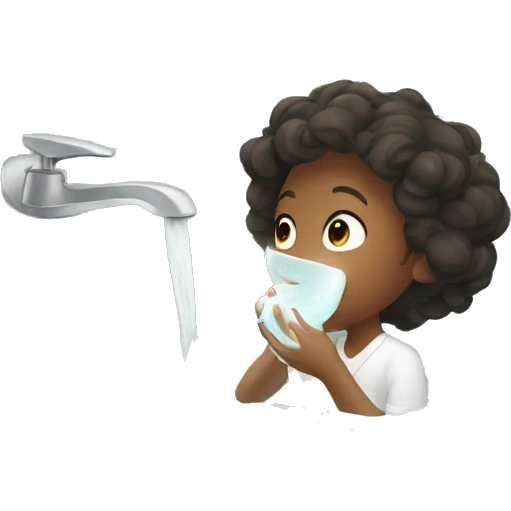 Person doing skincare at sink emoji