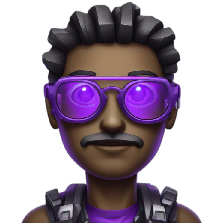 Neon purple Cyberpunk robot wearing glasses emoji