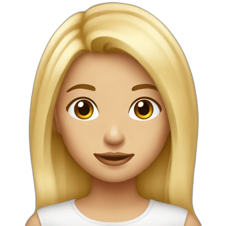 Fille blonde avec les yeux marrons emoji