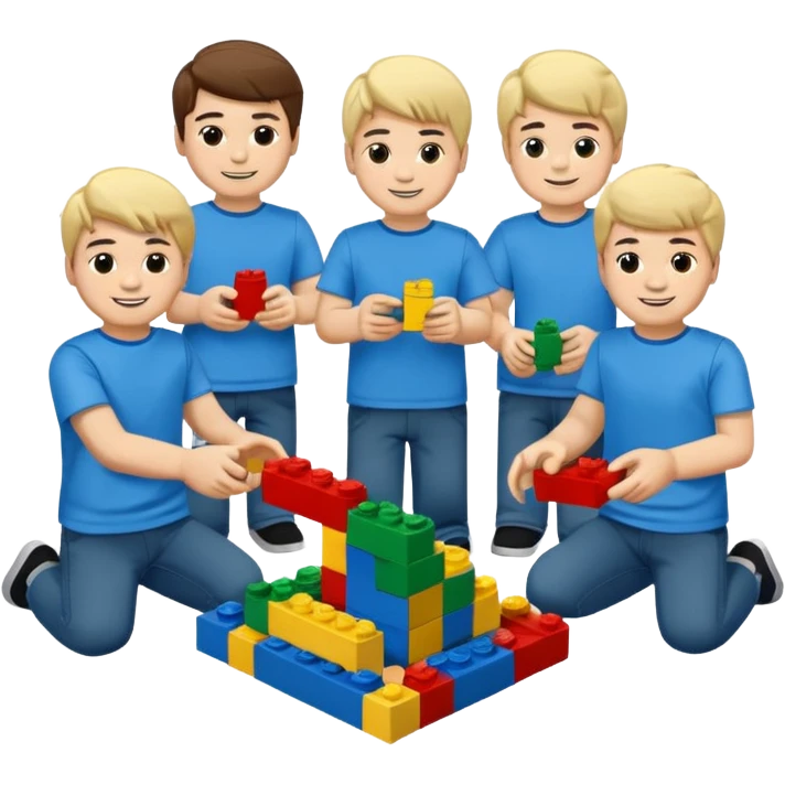 boys playing with legos full body emoji