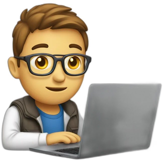programmer in front of laptop emoji