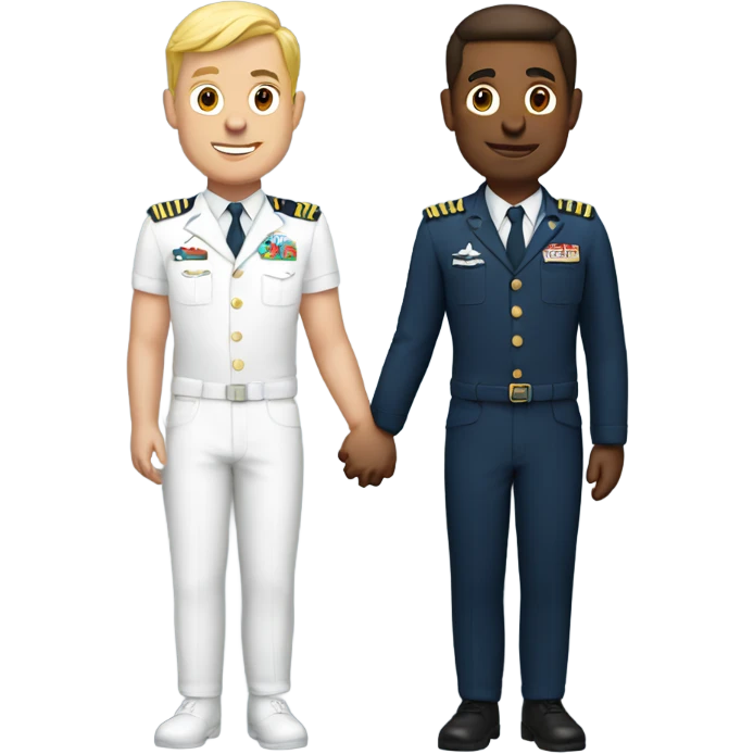 Gay white pilots holding hands emoji