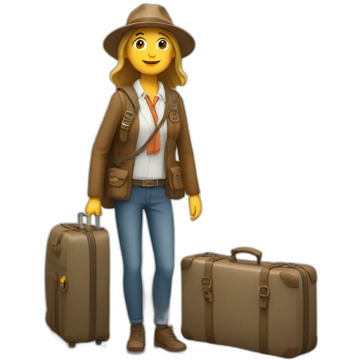 touriști with suitcase emoji
