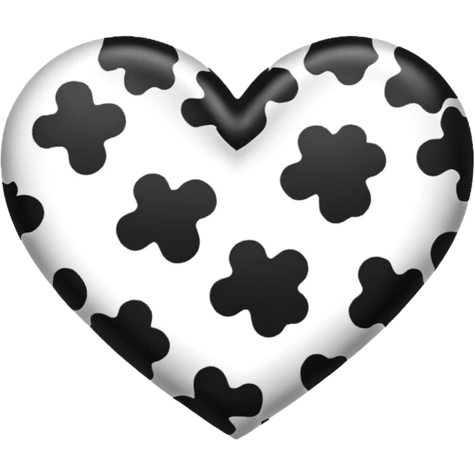 Cow print heart emoji