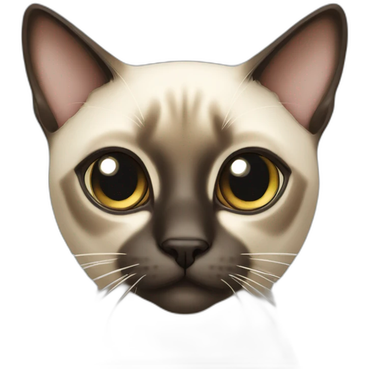Siamese cat with glass emoji