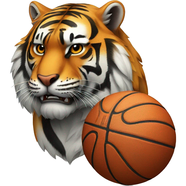 Tiger with basketball emoji