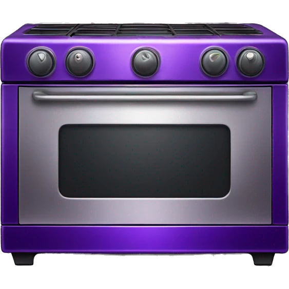 Realistic Metallic dark purple oven isolated.  emoji