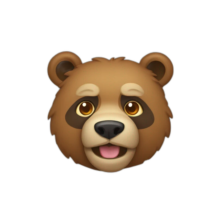urso segurando uma câmera emoji