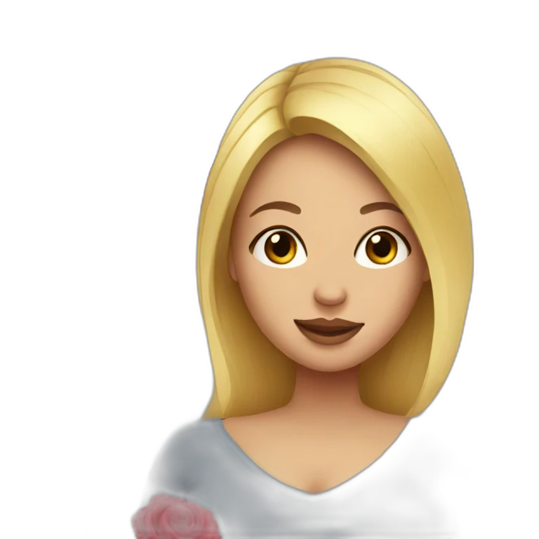 Blonde pregnant woman with roses  emoji
