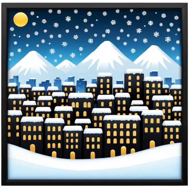 city with falling snow emoji