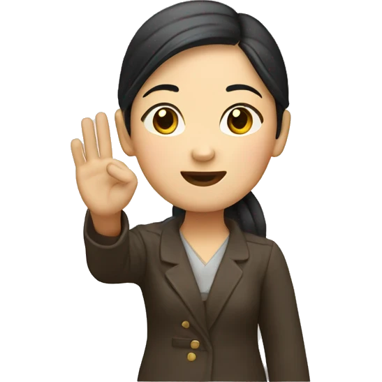chinese female raising hand emoji