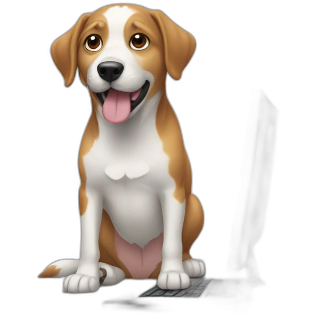 Dog with computer emoji