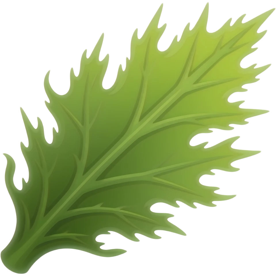 crea un emoji de un alga delgada, solo una, deja solo la alga del centro, las demas quitalas, no la muevas de ahi, que se quede en esa posicion emoji