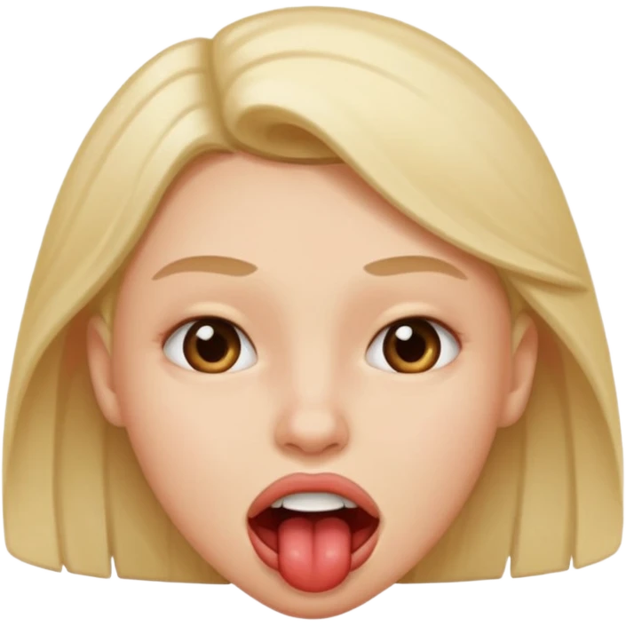 Biting lower lip emoji
