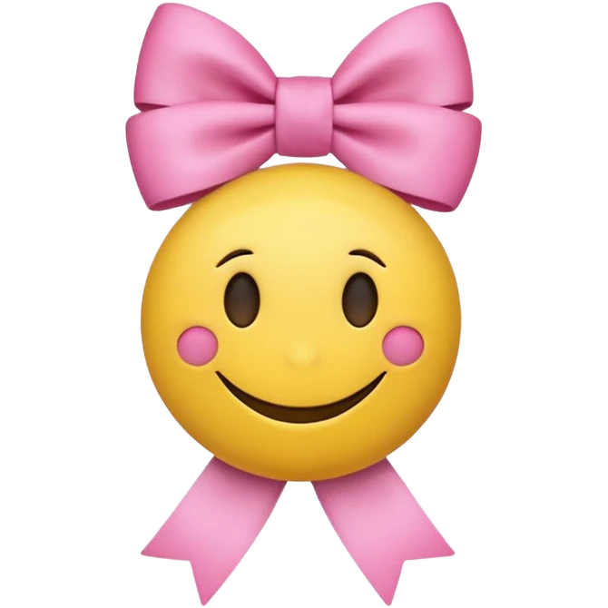 Aesthetic smiley ￼ face ￼ wearing a bow ￼ emoji
