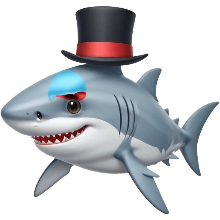 Shark with a top hat emoji