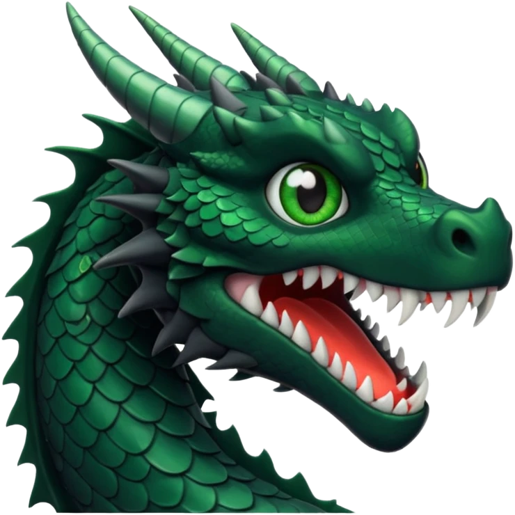 black dragon with green eyes emoji