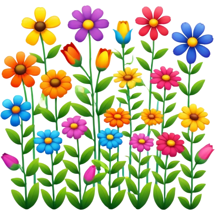 rainbow garden flowers  emoji
