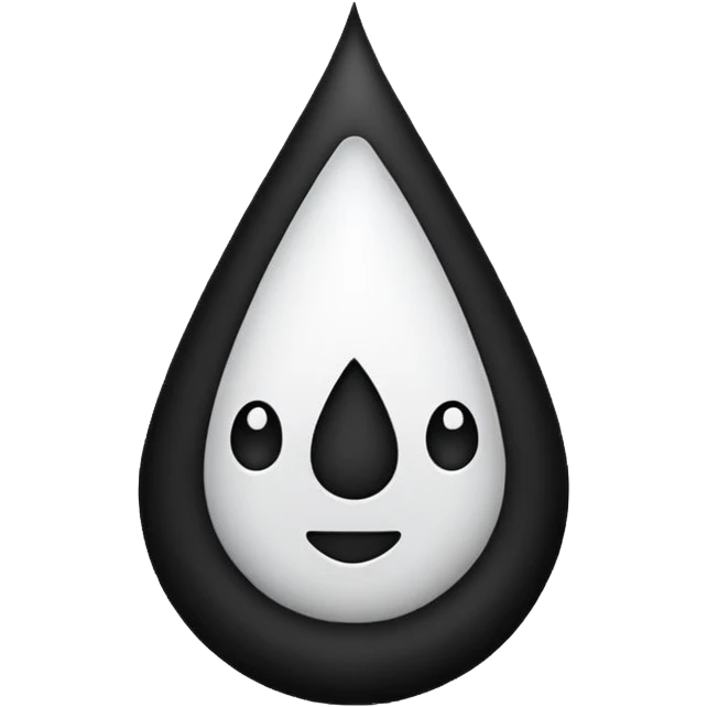 A black line down the middle on side white another side is black emoji