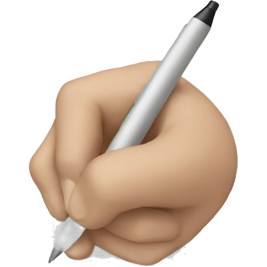 writing hand on tablet emoji