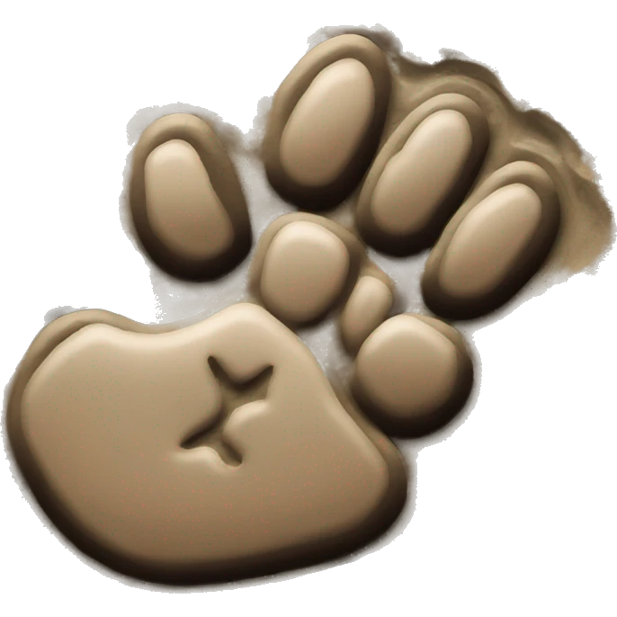 dog paw imprint in mud emoji