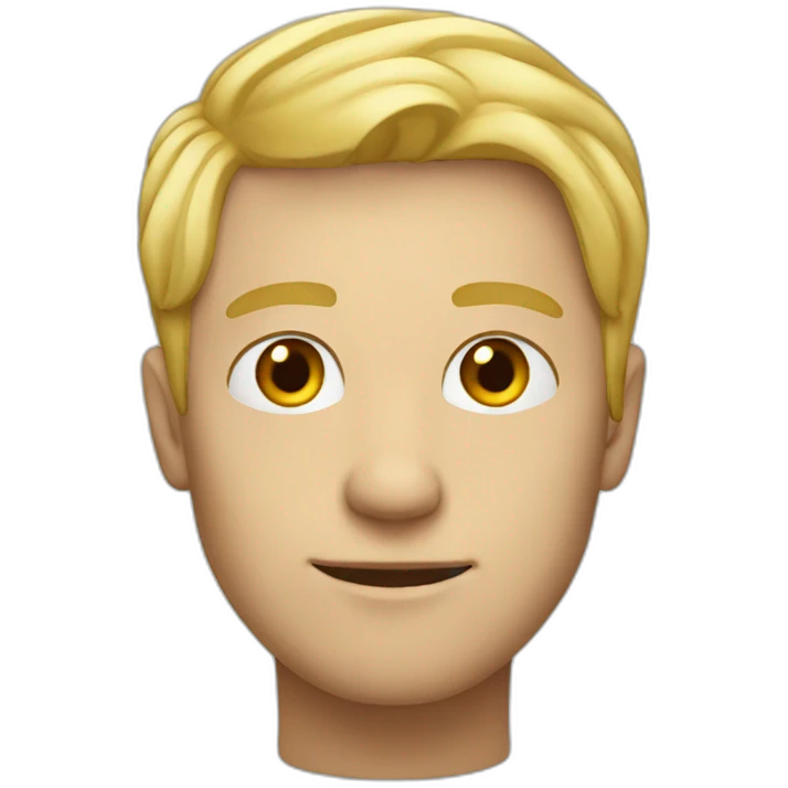 man with small eyes and blond emoji