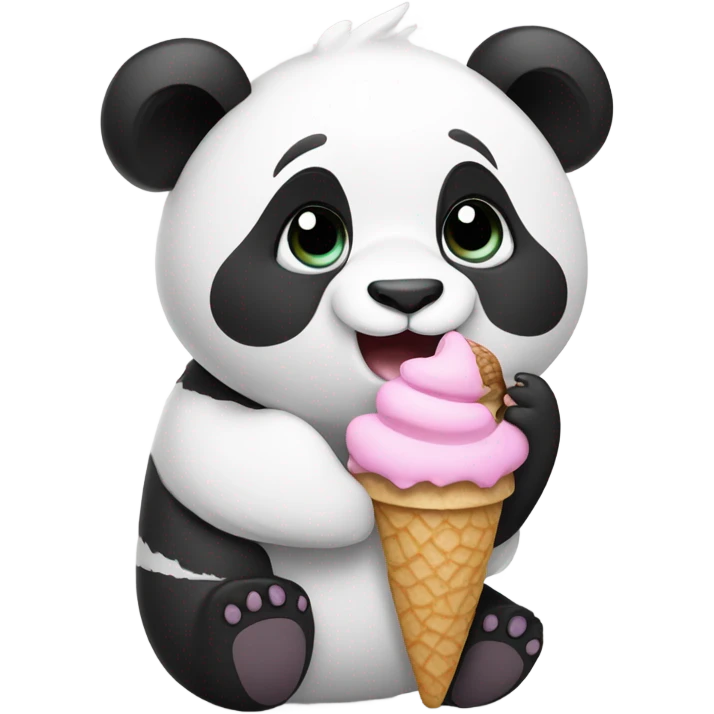 Panda eating ice cream  emoji
