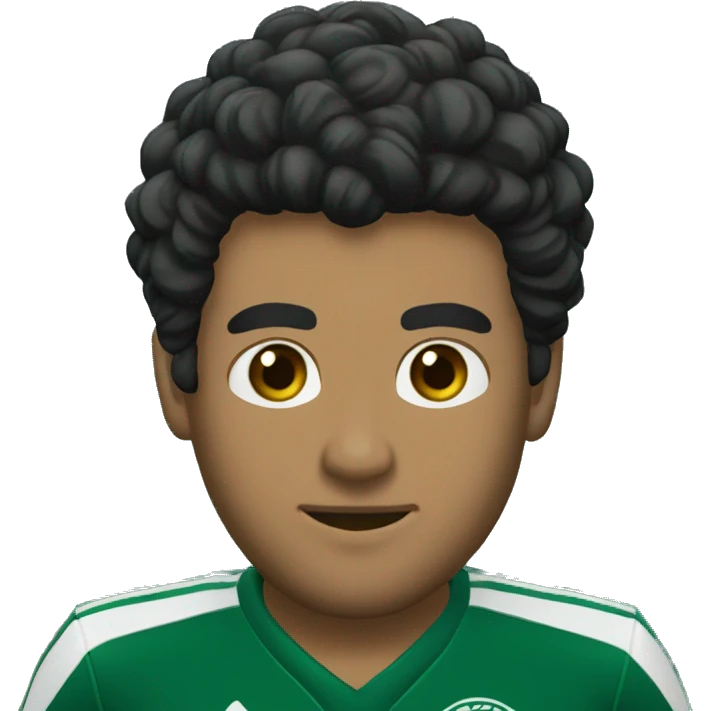 garoto barba e cabelo negro curto- roupa do palmeiras emoji