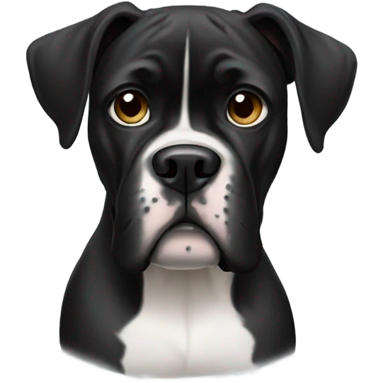 Black Boxer dog emoji