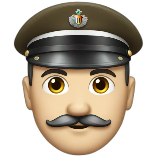 A german leader with short and straight hair, square moustache and war clothes emoji