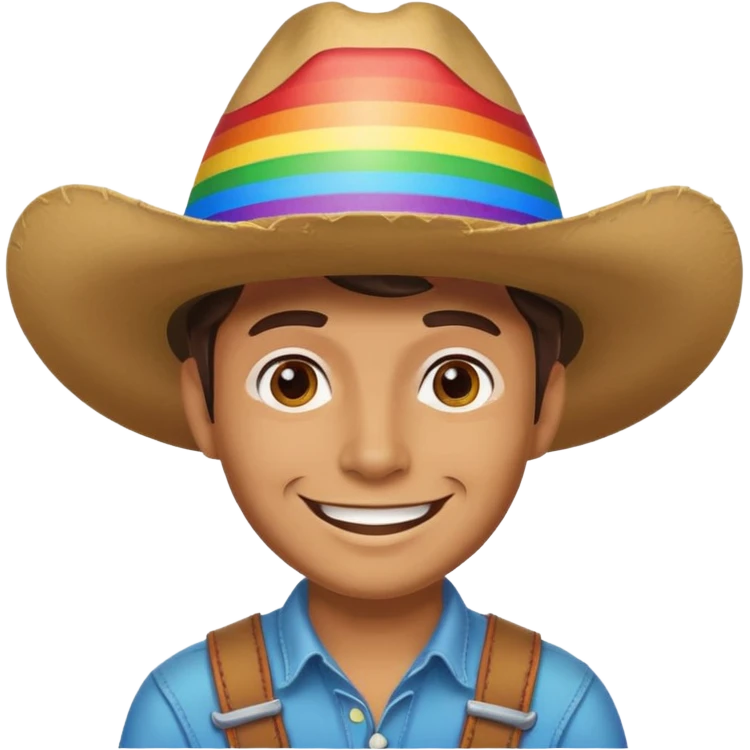 Cowboy with rainbow hat emoji