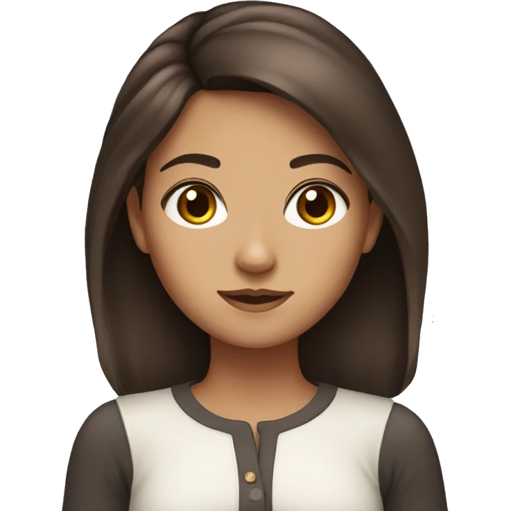 girl with dark brown hair and chestnut eyes  emoji