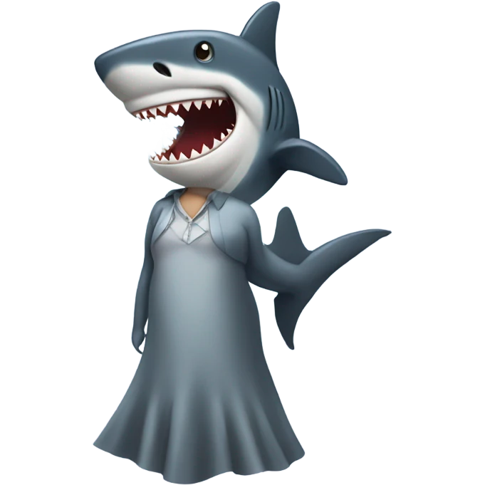 Shark in dress emoji