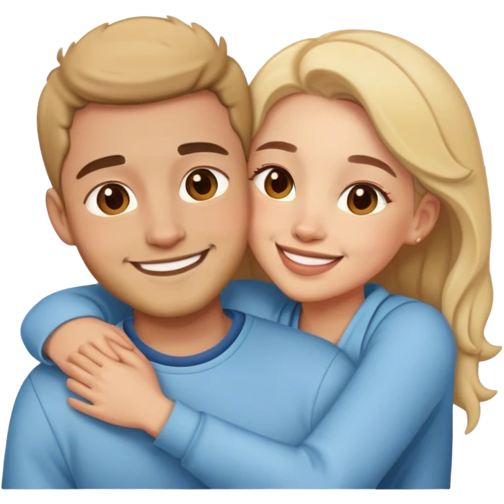 couple hug with warm smiles emoji