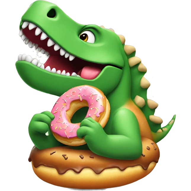 dinosaur eating a donut  emoji