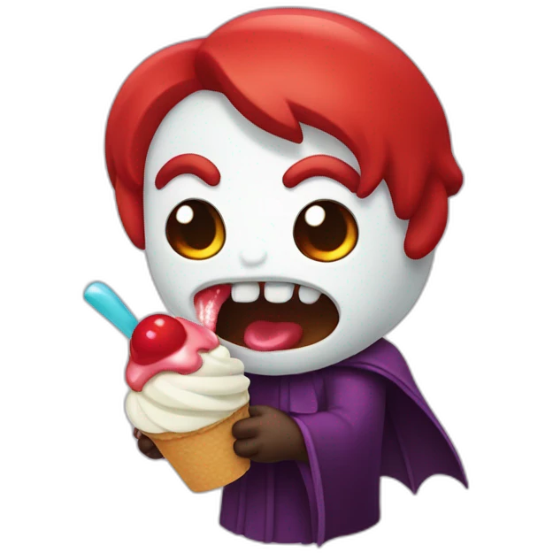 Drácula comiendo helado emoji