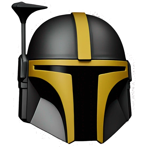 Mandalorian helmet black and yellow with antenna emoji