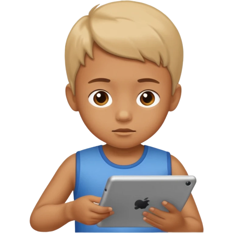 Tabletle oynayan çocuk emoji