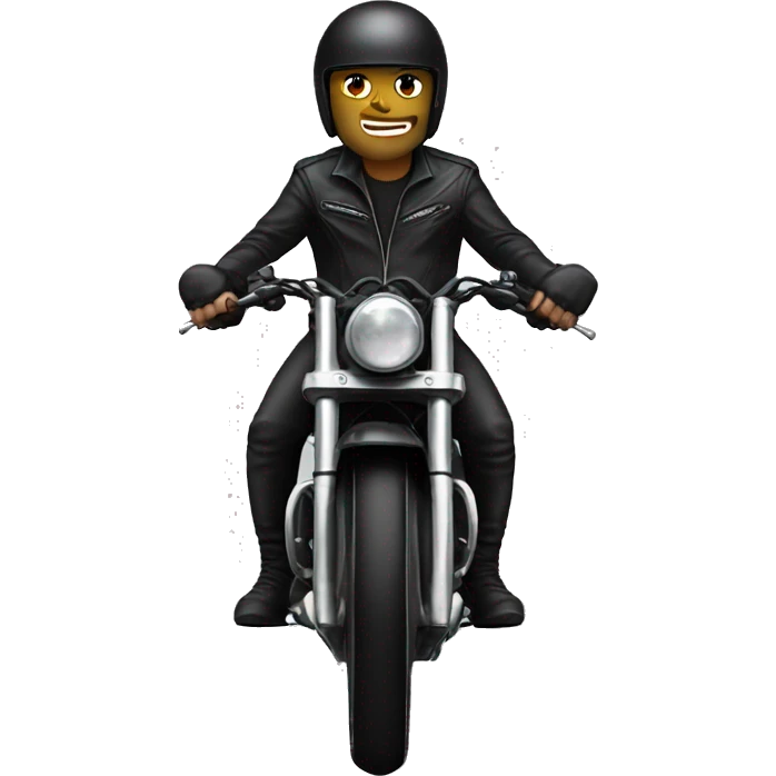 biker on a black sport bike with a black helmet on emoji